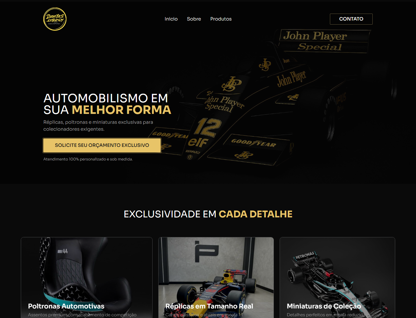 Landing page Dantas Legacy Collection