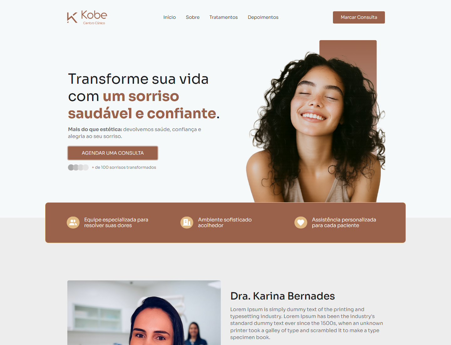 Landing page Dra Karina Bernades