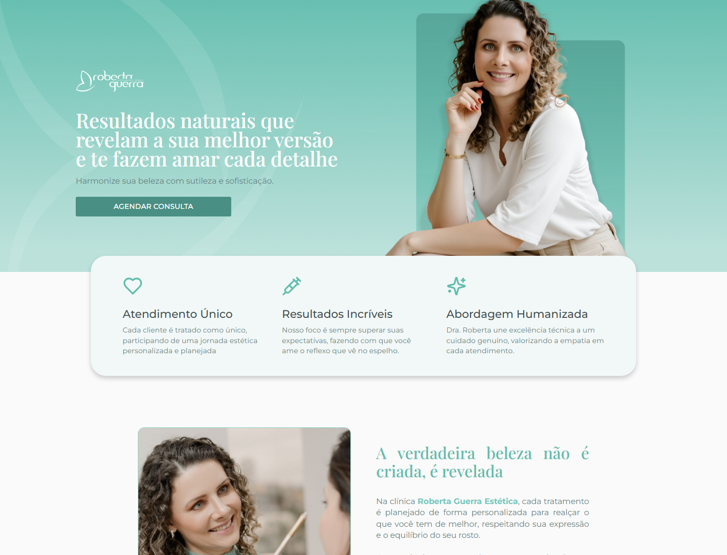 Screenshot da LP Roberta Guerra Estética
